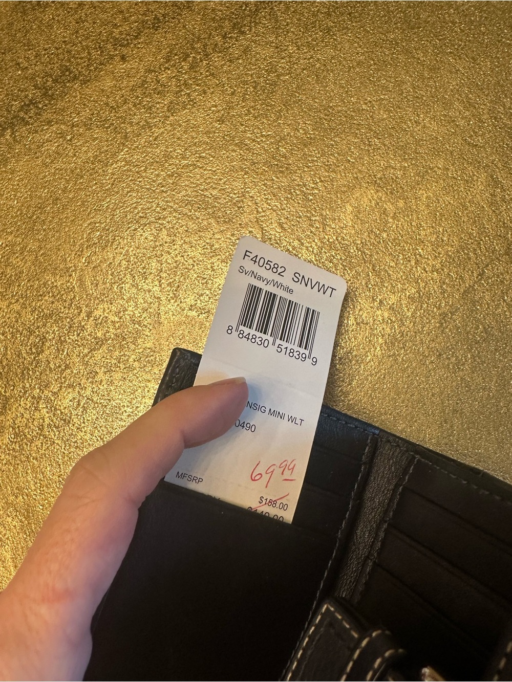 Coach Signature logo vintage SOHO Navy Blue Wallet with Buckle - Picture 2 of 7